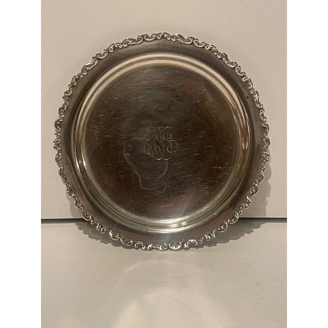 English Sterling Silver Salver or Card Tray, 19th Century For Sale - Image 4 of 7