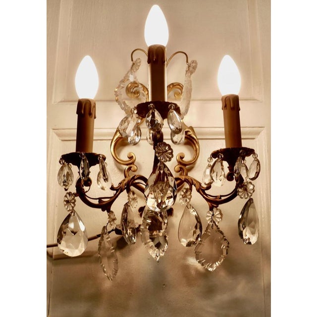 French Triple Wall Lights, 1920, Set of 2 For Sale - Image 9 of 12