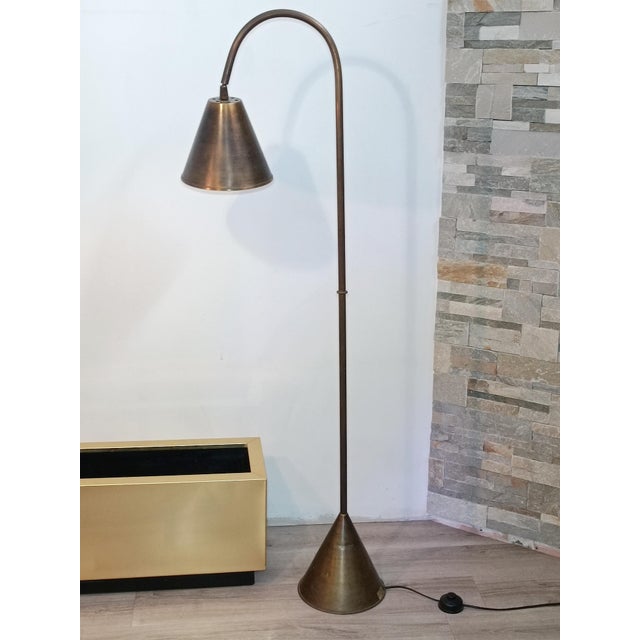 Brass Floor Lamp by Jacques Adnet for Valenti, 1960s For Sale - Image 12 of 12
