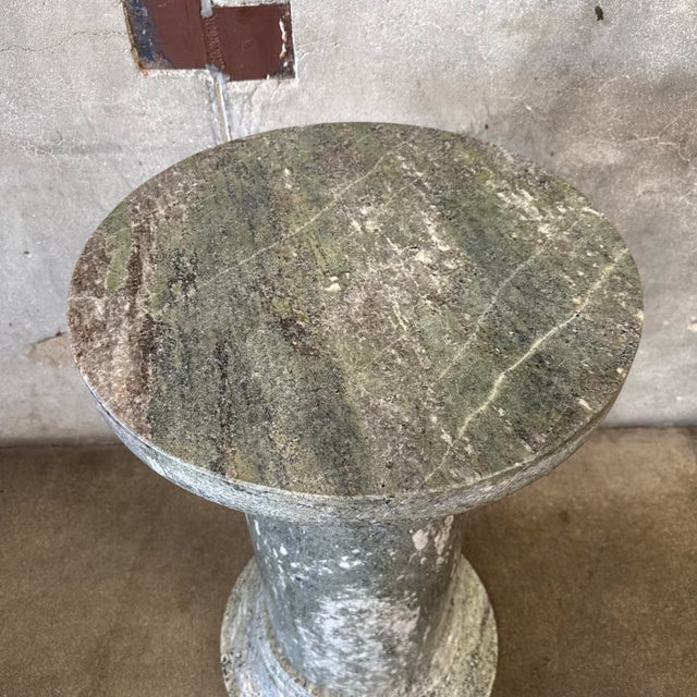 Vintage Green Marble Pedestal #2 For Sale - Image 4 of 6
