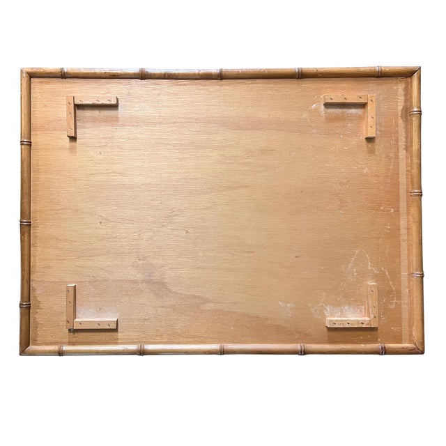 Vintage Bamboo and Woven Rattan Folding Butler Tray Stand, Coastal Campaign For Sale - Image 9 of 13