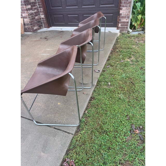 Set of 4 Vintage 1976 Paul Boulva Lotus Chairs for Artopex For Sale - Image 4 of 12