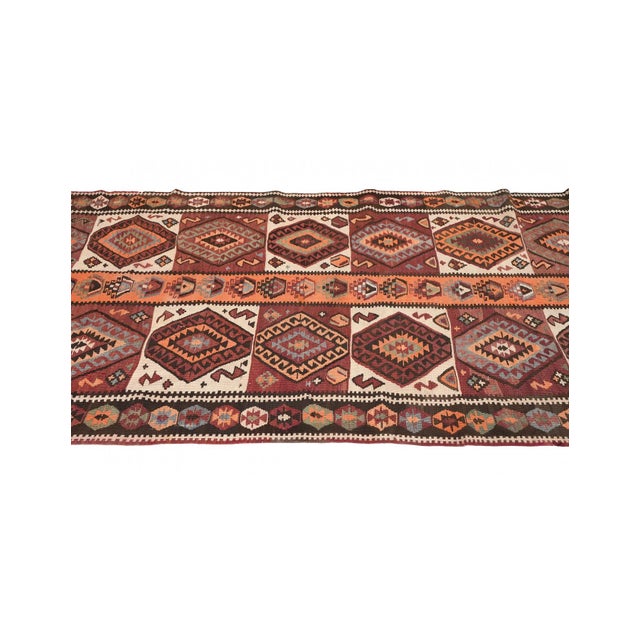 Decorative Vintage Turkish Kars Kilim Rug - 4`0″ X 10`9″ For Sale - Image 4 of 6
