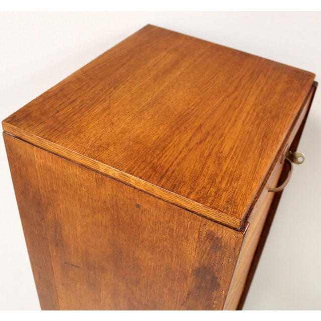 Brown Vintage Filing Cabinet in Oak, 1930s For Sale - Image 8 of 11