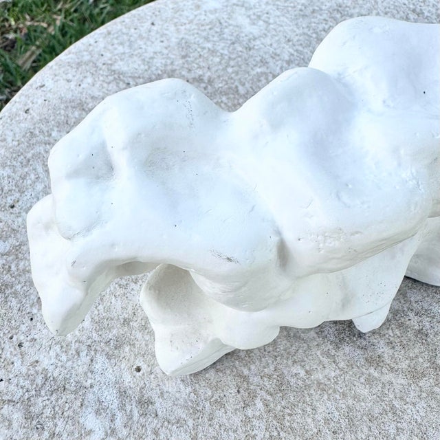 White Minimalist Abstract Textured Plaster Sculpture For Sale - Image 8 of 8