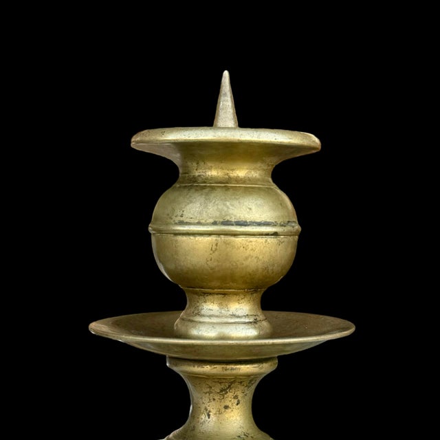 Traditional Dutch Brass Claw-Footed Candlestick Holder Pricket For Sale - Image 3 of 6