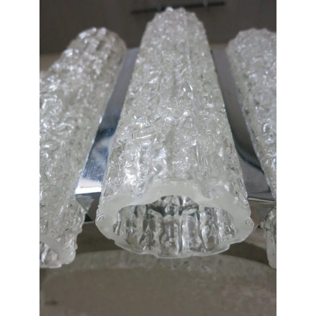 1960s Doria Glass Tubes and Chrome Chandelier For Sale - Image 4 of 8