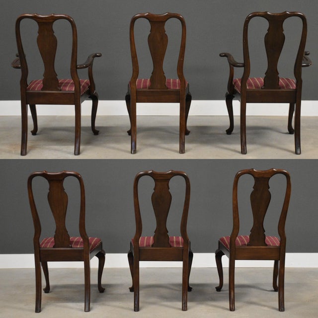 1980s Cherry Dining Chairs by Ethan Allen - Set of 6 For Sale - Image 5 of 11