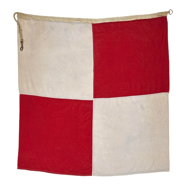 Large Vintage Cotton Nautical Signal Flag For Sale