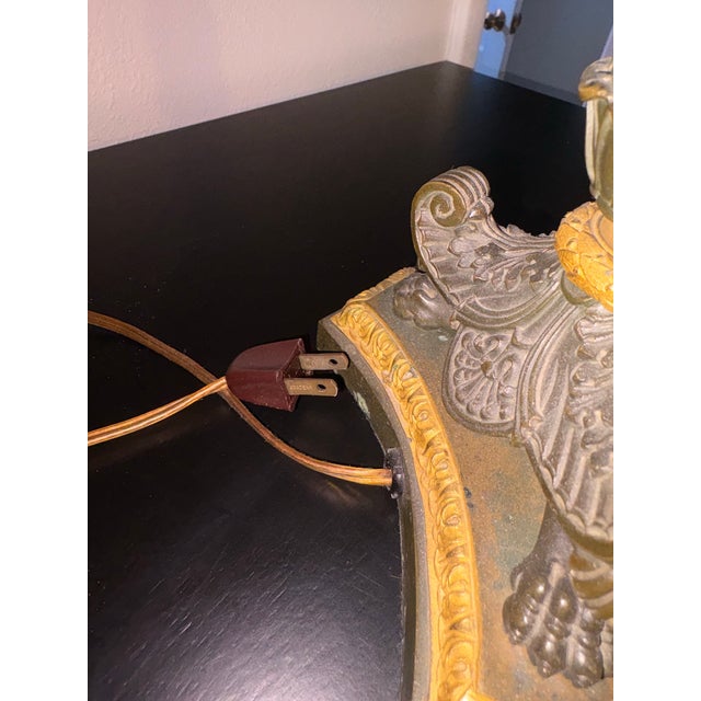 Louis-Philippe Ormolu Antique Lamp With Tole Shade Wax Candles For Sale - Image 4 of 12