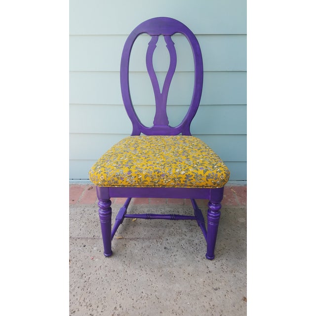Vintage Floral Upholstered Purple Side Chair Chairish