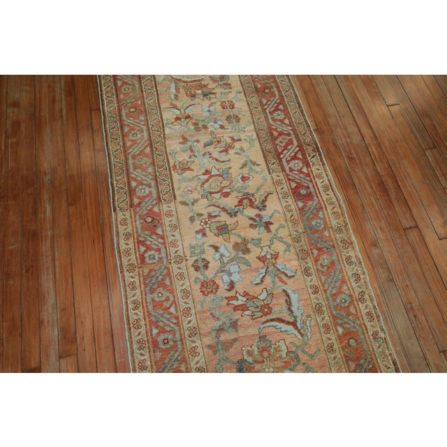 Textile Terracotta Salmon Persian Antique Runner - 2'10" x 15'6" For Sale - Image 7 of 10