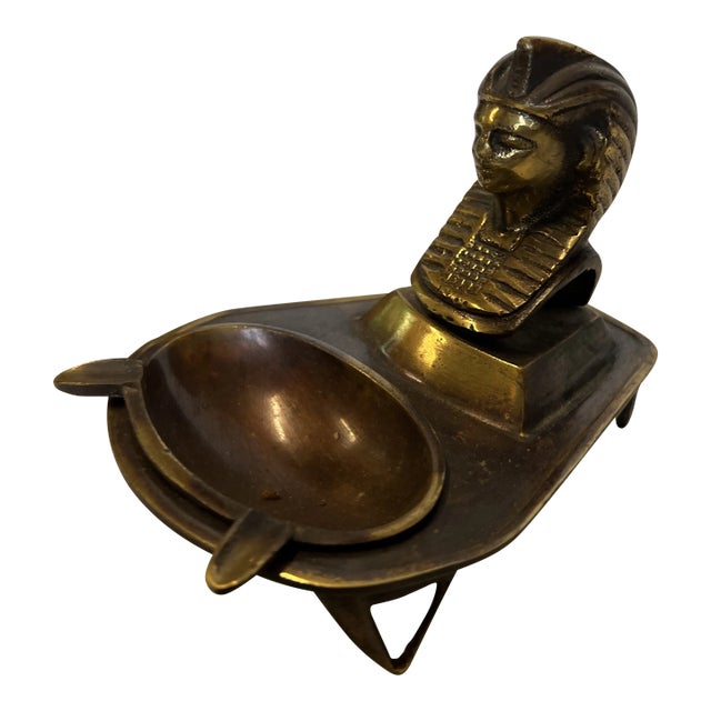 1970s Egyptian Brass Ashtray Catchall Dish For Sale