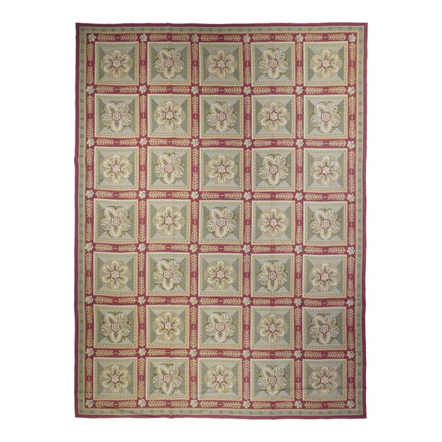 French Aubusson Design Rug 9' X 12' For Sale