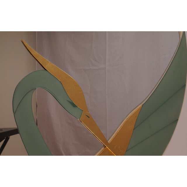 Mirror with Golden Crane Motifs by David Marshall, 1970s For Sale - Image 6 of 18