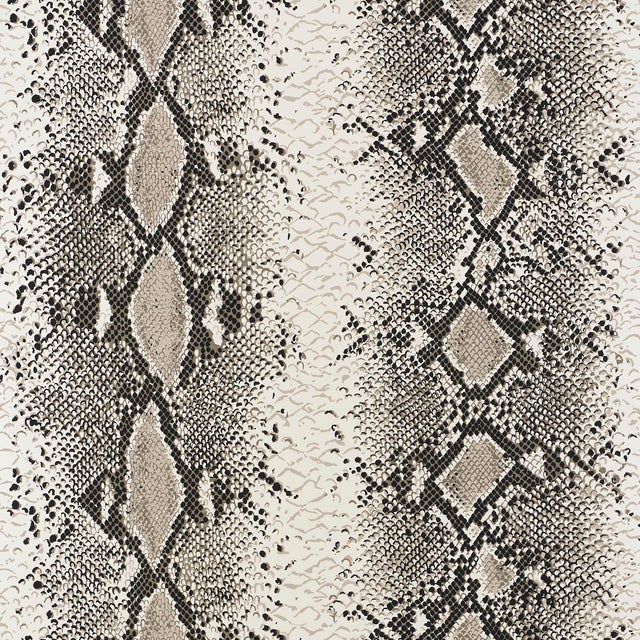 Sample - Schumacher Snake Charmer Wallpaper in Cinder For Sale