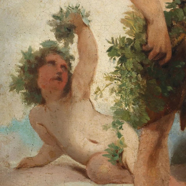 G. Muzzioli, Drunk Bacchus, 19th Century, Oil on Canvas, Framed For Sale - Image 5 of 12