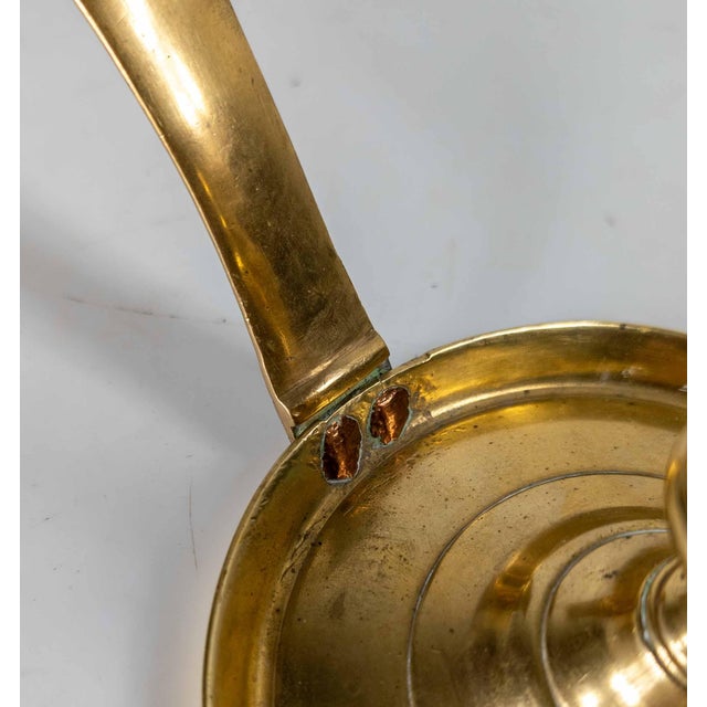 18th Century French or Flemish Brass Frying Pan Skillet Chamber Candlestick For Sale - Image 10 of 14