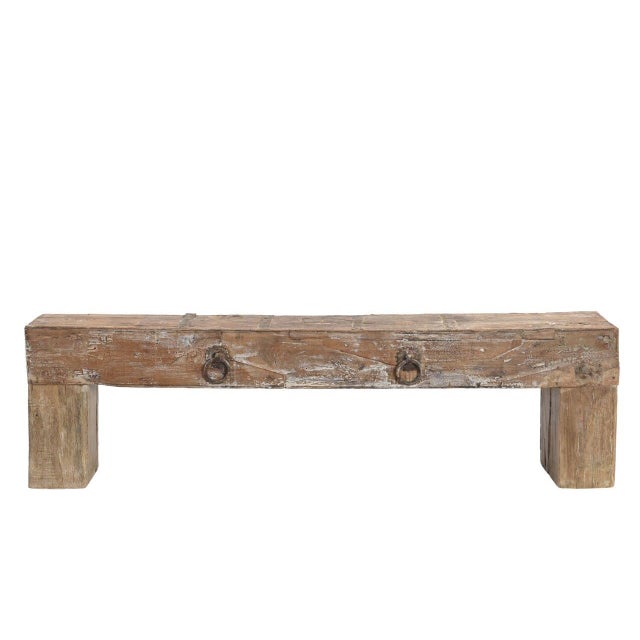 Farmhouse Indian Beam Rustic Teakwood Bench For Sale - Image 3 of 4