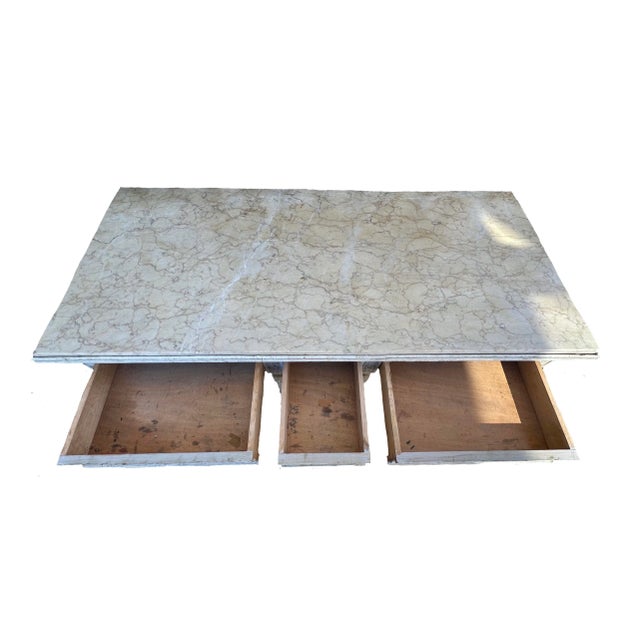 19th Century Marble Top Painted Console For Sale - Image 10 of 11