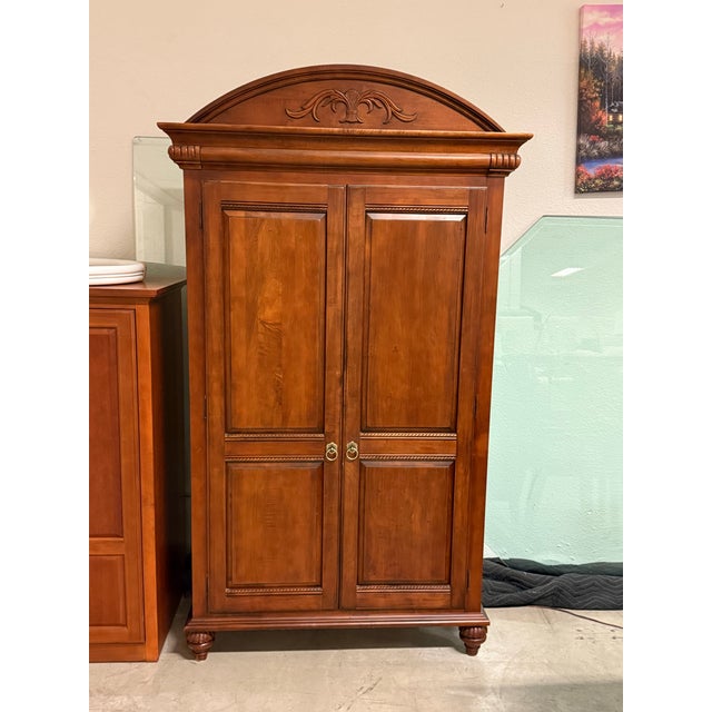 Wood Ethan Allen British Classics Wardrobe Armoire For Sale - Image 7 of 12