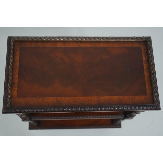 Maitland - Smith Maitland Smith 3 Tier Regency Style Mahogany Cart or Stand For Sale - Image 4 of 15