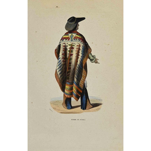 Man from Puebla is a hand colored lithographs made by Auguste Wahlen in 1844. Good conditions. The artwork belongs to the...