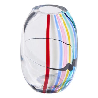 Livio Seguso for Seguso Av Oggetti Italian Murano Glass Rainbow Vase For Sale