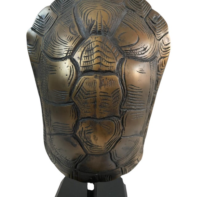 This 11.5" Bronze brass Turtle / Tortoise Shell Sculpture on Platform Base is a beautifully crafted piece that captures...