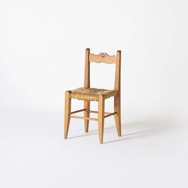Set of Rustic Wood and Straw Folk Chairs, Poland, 1950s For Sale - Image 3 of 8