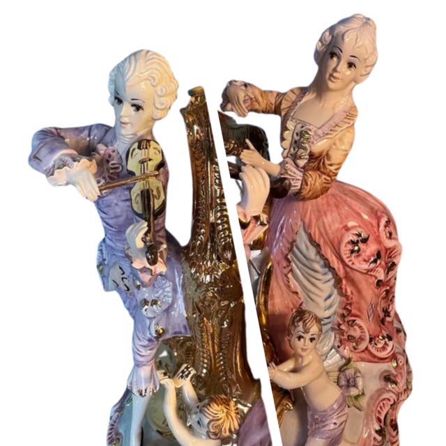Capodimonte Capodimonte Porcelain Lamp- Musicians For Sale - Image 4 of 18