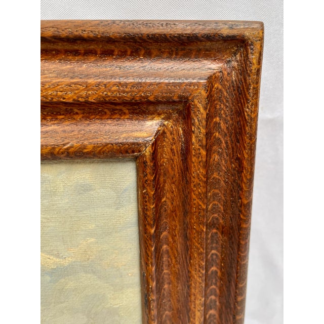 Goldenrod Vintage Belgian Signed Landscape Oil Painting For Sale - Image 8 of 12