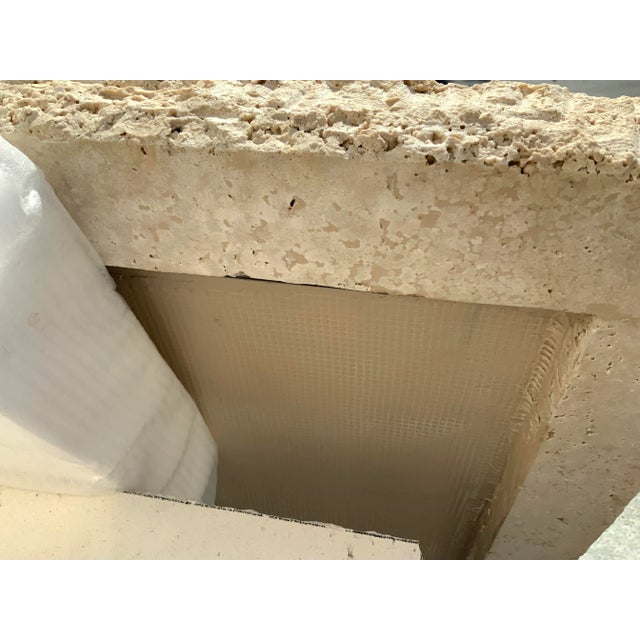 Stone Live Edge Rectangular Travertine Dining Table For Sale - Image 7 of 13