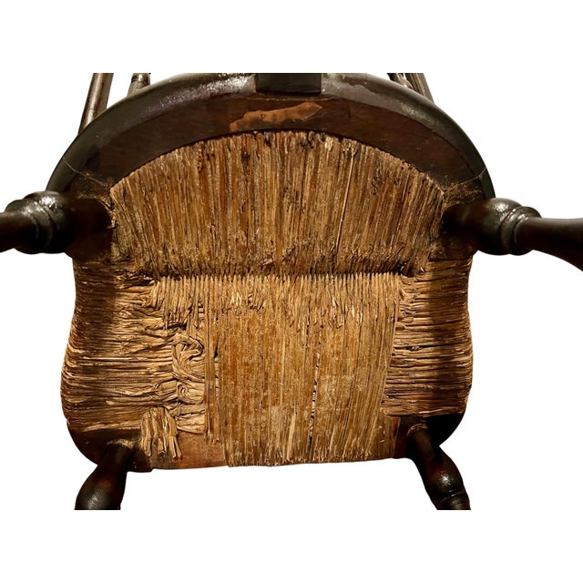 Antique 19th Century Windsor Side Chair- Rush Seat For Sale - Image 11 of 11