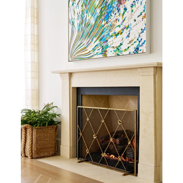 Contemporary Warm Black Flora Fireplace Screen For Sale - Image 3 of 12