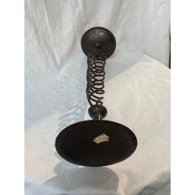 Metal Vintage Sarreid Metal Braided Candle Holder For Sale - Image 7 of 8