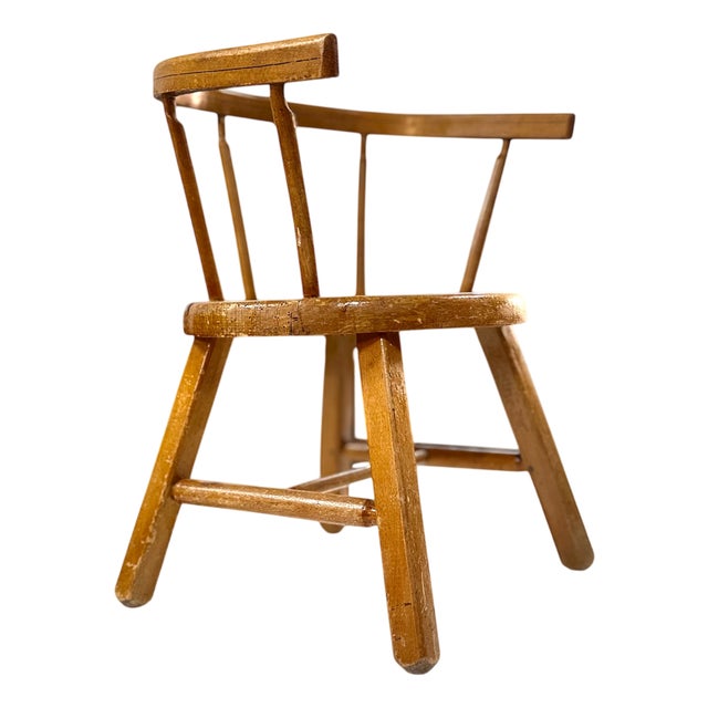Vintage Danish Childrens Chair in Beech Wood, Denmark, 1950s For Sale
