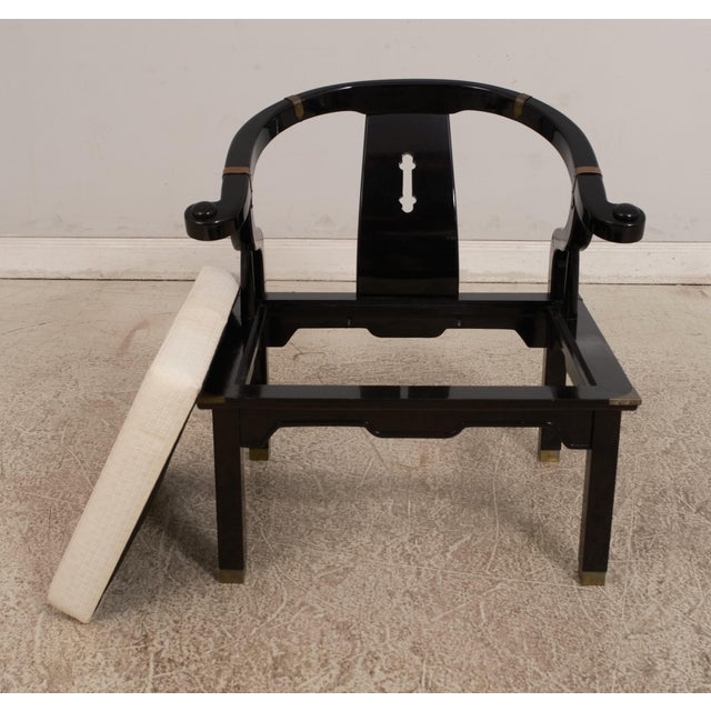 Pair Pallavisini Asian Inspired Mid Century Modern Black Chairs For Sale - Image 11 of 12