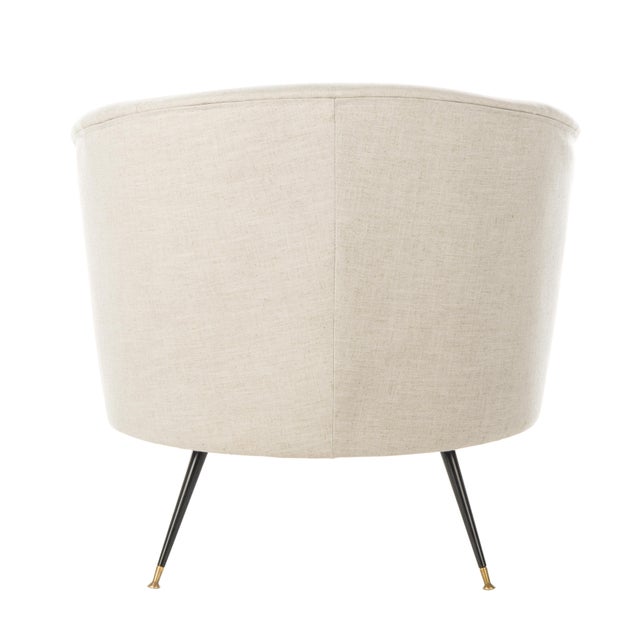 Alexander Velvet Retro Mid Accent Chair in Light Grey For Sale - Image 4 of 9