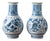 Blue and White Floral Vases from Rouen Faience, 18th Century, Set of 2 For Sale