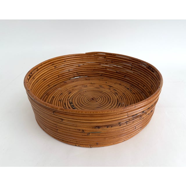 Vintage Crespi Style Pencil Reed Basket For Sale In Los Angeles - Image 6 of 7