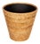 Artifacts Rattan Round Tapered Waste Basket with Metal Liner in Honey Brown - 12" For Sale