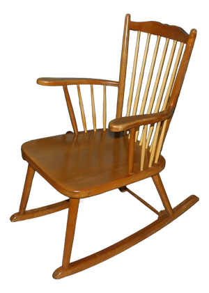 Vintage Rocking Chair with Locking Mechanism in Wood, 1890s