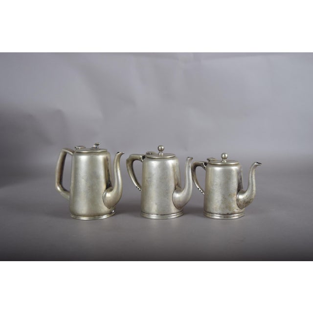 English Graduated Silver-Plated Coffee Pots, 1930s, Set of 3 For Sale - Image 10 of 10