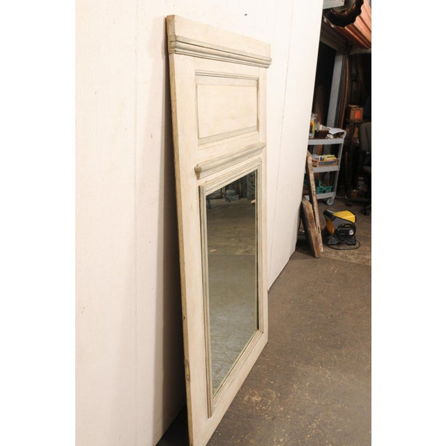 French Antique French Painted Trumeau Mirror, 5.5' For Sale - Image 3 of 14