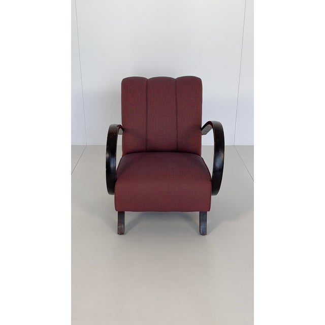 Padded Armchair in the style of Jindřich Halabala, 1930s For Sale - Image 11 of 11