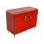 Belief with two doors, entirely handmade, with wooden structure and surface finishes in red murano glass; Profiles,...