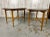 Mid-Century Modern Wooden X Base Granite Top Side Tables For Sale - Image 3 of 13