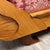 Wood Mid-Century Sculpted Wood Bookshelf Chaise Lounge in Red & Gold Damask For Sale - Image 7 of 12