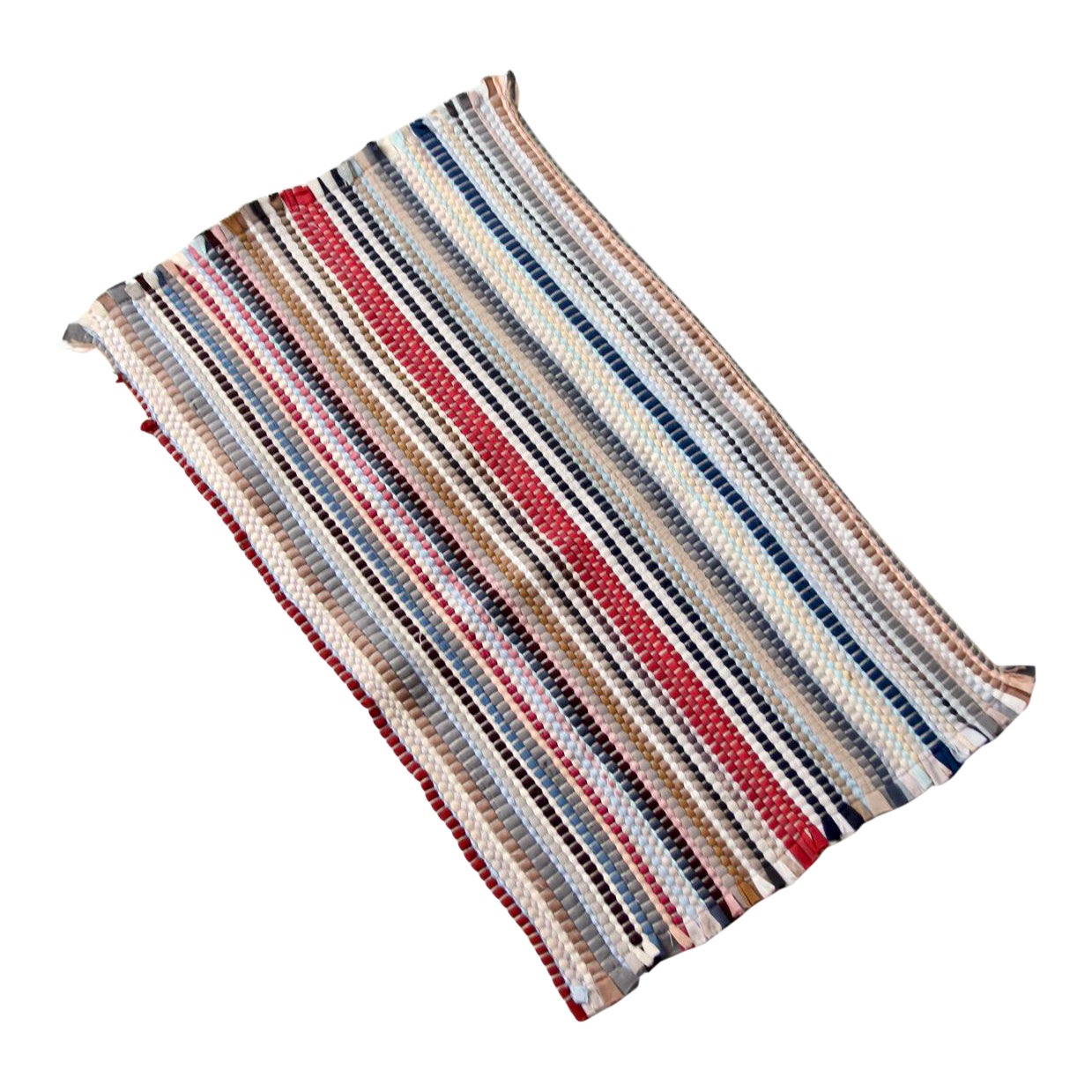 Vintage Striped Rag Rug | Chairish